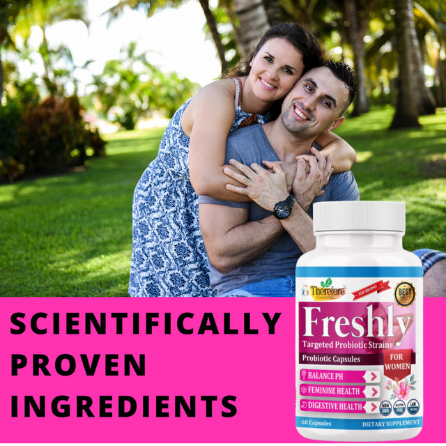 Freshly Probiotics for Women Ph Balance with Prebiotics & Lactobacillus Blend Womens Health Supplement 60 Caps by Therefore