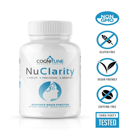 Nuclarity - Nootropic Brain Supplement for Focus & Mental Clarity with Ginkgo Biloba, Phosphatidylserine, Alpha GPC, Bacopa, Rhodiola, Huperzine A