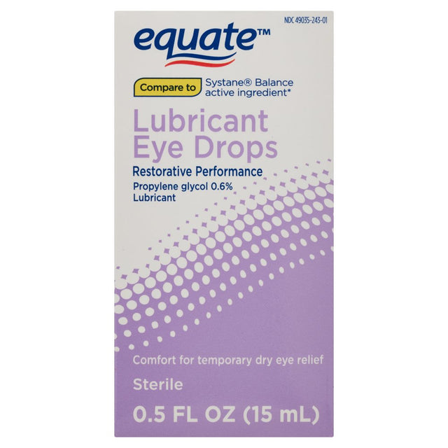 Equate Restorative Performance Propylene Glycol Lubricant Eye Drops, 0.5 Fl Oz