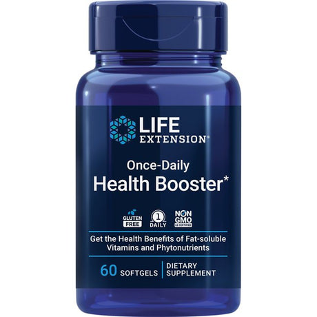 Life Extension Once-Daily Health Booster - Vitamins & Nutrients Supplement for Whole-Body Health - Vitamin K Complex, Vitamin E, Saffron, Lutein and More - Non-Gmo, Gluten-Free - 60 Softgels