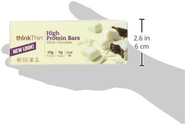 Think Thin! High Protein Meal Alternative Nutrition Bar, White Chocolate, 2.1 Ounce Bar (Pack of 10)