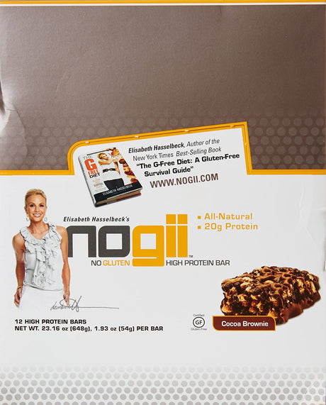 Nogii High Protein Nutritional Bar, Cocoa Brownie, 12 Count