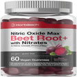 Nitric Oxide Beet Root Gummies | 60 Count | with Nitrates | Natural Strawberry Flavor | by Horbaach