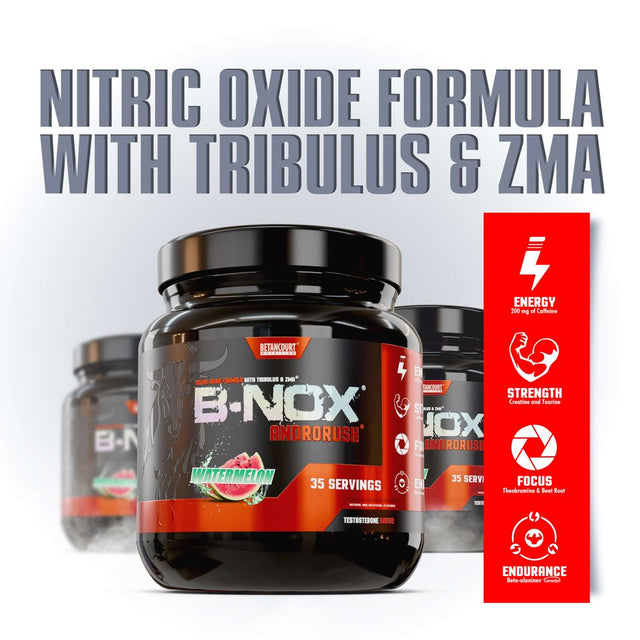 B-Nox Androrush - Watermelon, Pre-Workout & Testosterone Enhancer, Powder Supplement, Betancourt Nutrition 35 Servings