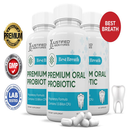 (3 Pack) Best Breath 1.5 Billion CFU Probiotic Oral Support 180 Capsules