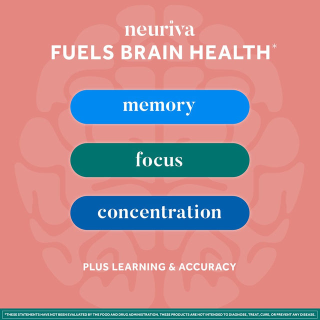 NEURIVA Original Brain Supplement for Memory, Focus & Concentration + Learning & Accuracy with Clinically Tested Nootropics Phosphatidylserine and Neurofactor, Caffeine Free, 50Ct Strawberry Gummies