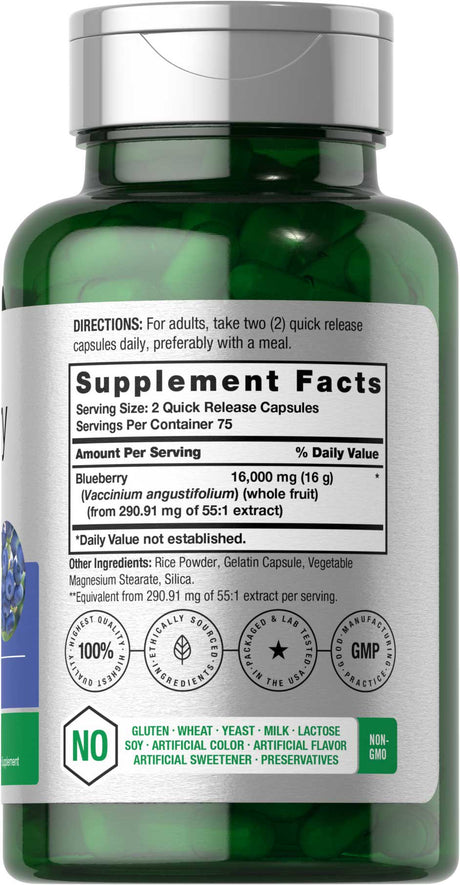 Blueberry Extract 16000Mg | 150 Capsules | by Horbaach