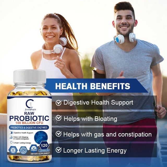 Probiotics Digestive Enzymes 100 Billion CFU Potency Immune Health 120 Capsules