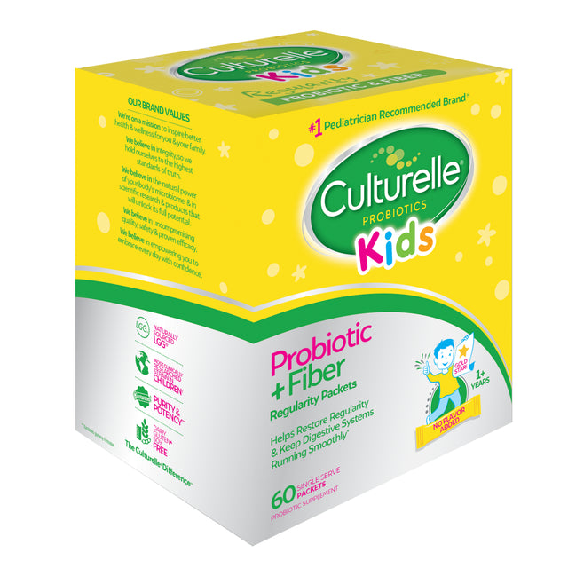 Culturelle Kids Probiotic + Fiber Packets for Kids 3+, Digestive Health & Immune Support, 60 Count