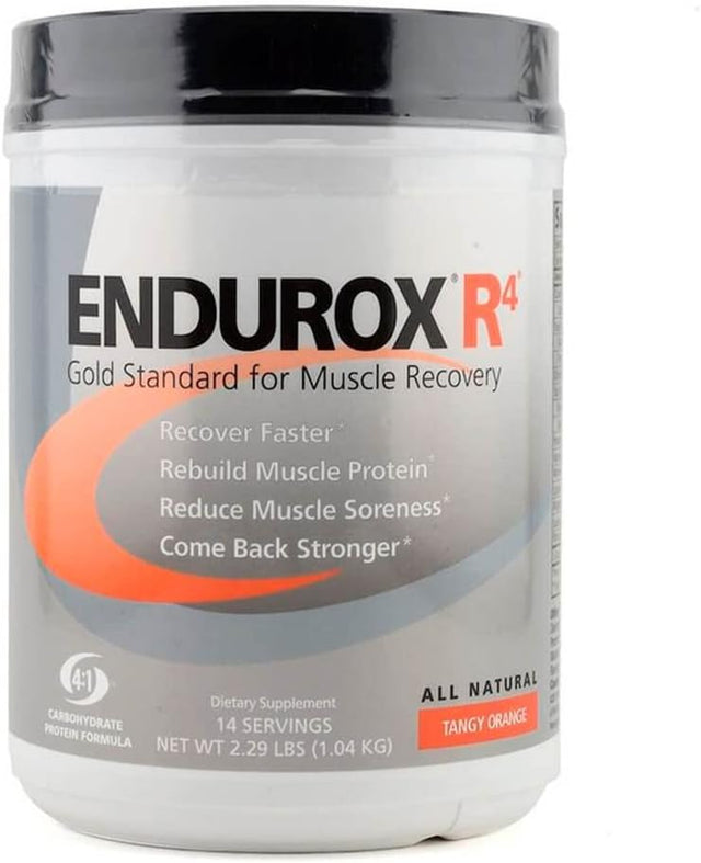 Pacifichealth Endurox R4, Post Workout Recovery Drink Mix with Protein, Carbs, Electrolytes and Antioxidants for Superior Muscle Recovery, Net Wt. 2.29 Lb, 14 Serving (Tangy Orange)