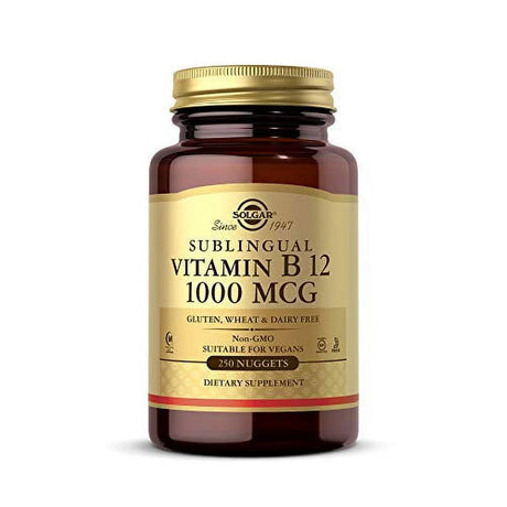 Solgar Vitamin B12 1000 Mcg, 250 Nuggets - Supports Production of Energy, Red Blood Cells - Healthy Nervous System - Promotes Cardiovascular Health - Vitamin B - Non-Gmo, Gluten Free - 250 Servings