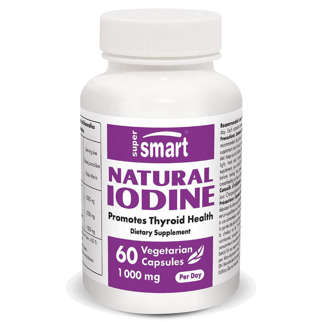 Supersmart - Natural Iodine Supplement 1000 Mg per Day - Thyroid Support - Energy Pills - Mood Boost | Non-Gmo & Gluten Free - 60 Vegetarian Capsules