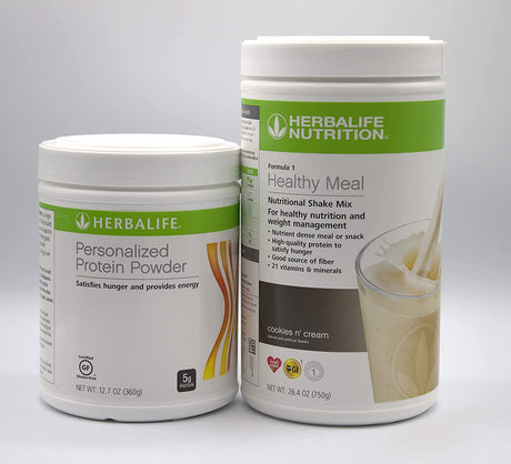 Herbalife (DUO) FORMULA 1 Healthy Meal Nutritional Shake Mix (Cookies 'N Cream) with PERSONALIZED PROTEIN POWDER