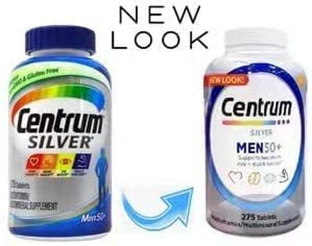 3 Packs Centrum Silver Men 50+ Multivitamin, Multimineral , 275 Tablets Each