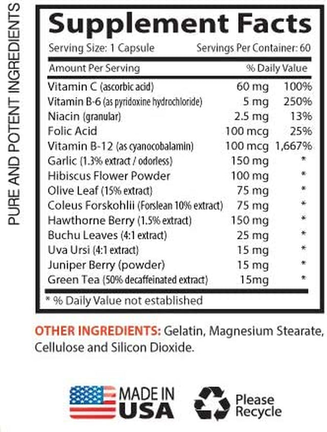 Energy Booster Pills for Women - Blood Pressure Support 690MG - Advanced Formula - Energy Boost Vitamin Supplement - 3 Bottles (180 Capsules)