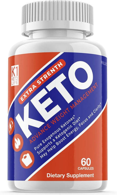 K1 Keto Lifestyle Pills Supplements Advanced Ketogenic Formula 60 Capsules