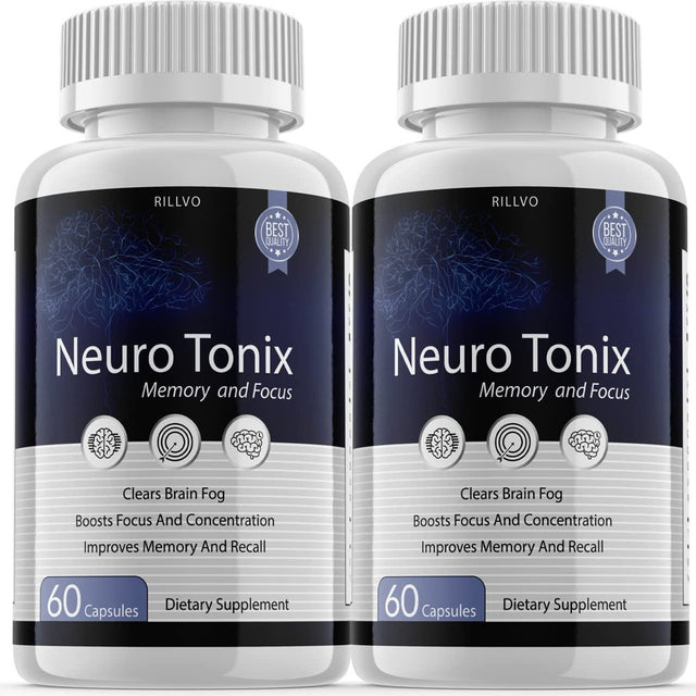 2 Pack Neuro Tonix - Neurotonix for Memory & Focus Supplement 120 Capsules