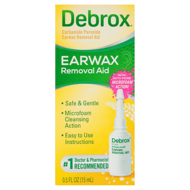 Debrox Ear Wax Removal Drops, Gentle Microfoam Ear Wax Remover, 0.5 Fl Oz