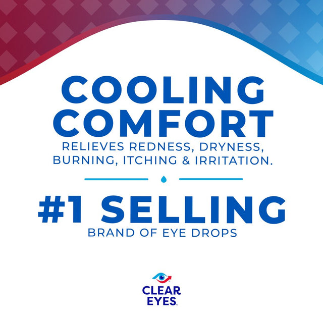 Clear Eyes Cooling Comfort Relief Lubricant Eye Drops, 0.5 Fl Oz