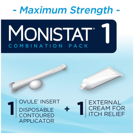 Monistat 1 Day Yeast Infection Treatment, Miconazole Ovule Insert & External Anti-Itch Cream