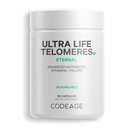 Codeage Ultra Life Telomeres, Folate 5-MTHF, Vitamin D3 & B12 Methylcobalamin, Botanicals, 90 Ct