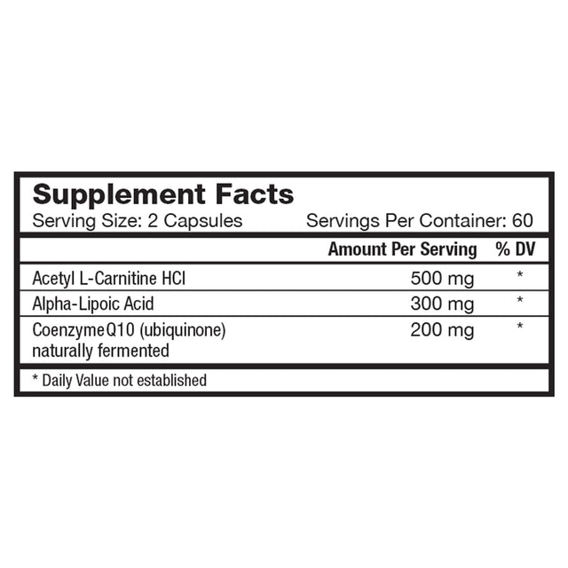 Nature'S Lab Coq10 + Alpha Lipoic Acid + Acetyl L-Carnitine Hcl, 120 Vegetarian Capsules