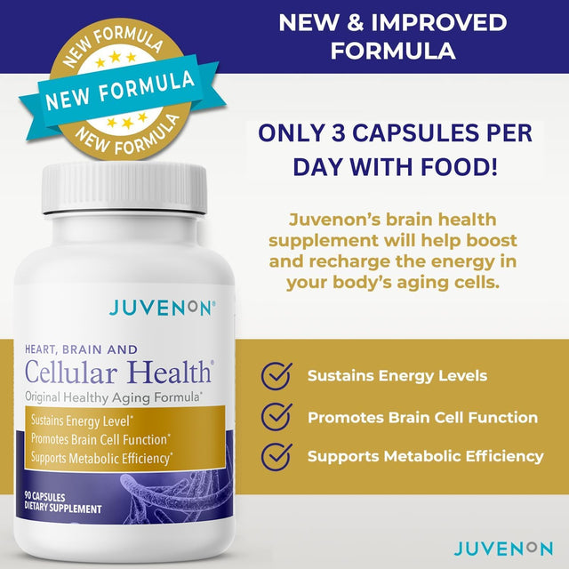 Juvenon Cellular Health Brain Supplement with Acetyl L-Carnitine and Biotin