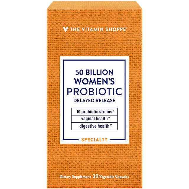 Women'S Probiotic Delayed Release 50 Billion - with 10 Probiotic Strains to Support Digestive, Immune & Vaginal Health or Yeast Imbalance - Shelf Stable (30 Veggie Caps) by the Vitamin Shoppe