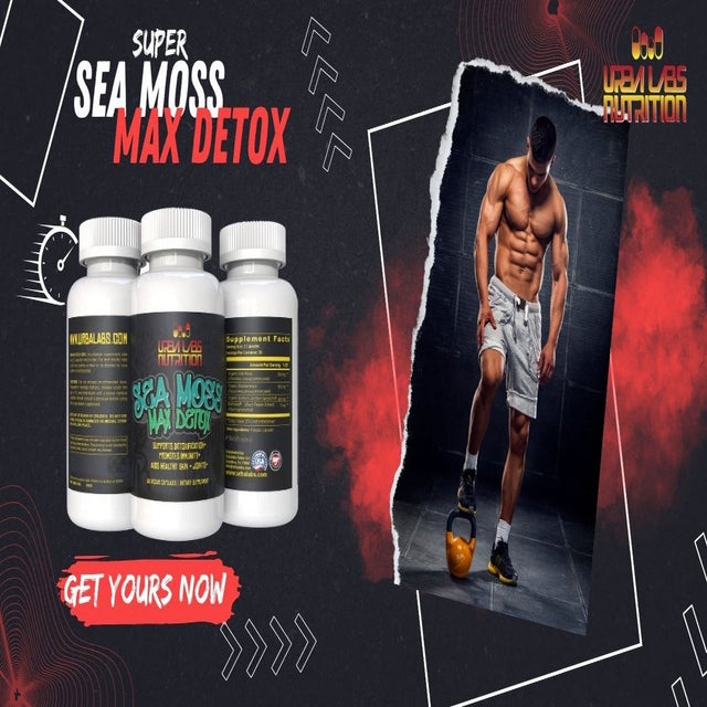 Urbalabs Sea Moss Max Blast Detox Organic Sea Moss Advanced Nootropic Brain Support Gut Cleanse Immunity Increase Energy Levels