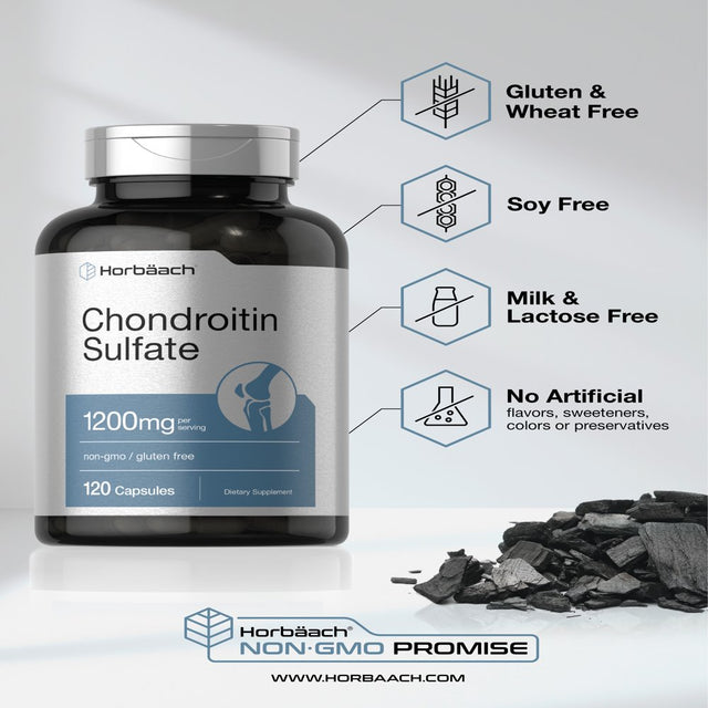 Chondroitin Sulfate 1200Mg | 120 Capsules | Non-Gmo & Gluten Free Supplement | by Horbaach