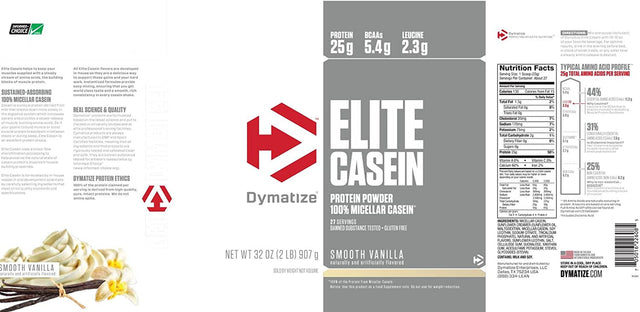 Dymatize Elite Casein Smooth Vanilla - 2 Lbs