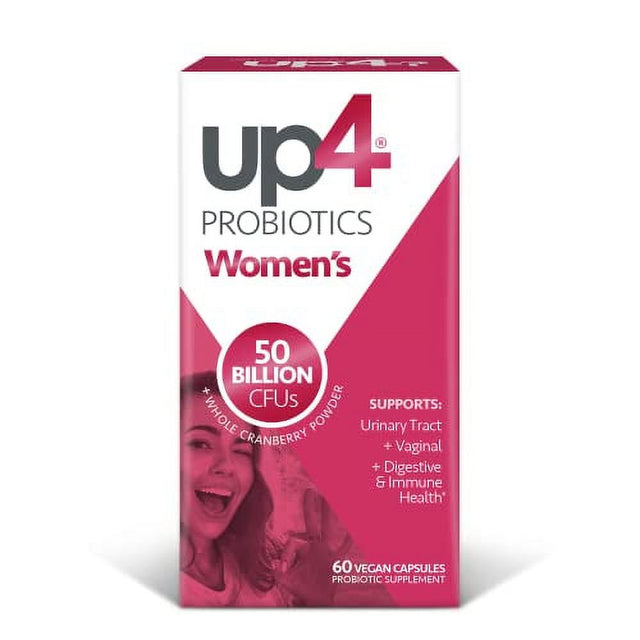 Up4 Probiotic Supplement for Women, Vaginal, Digestive and Immune Support, 50 Billion Cfus Guaranteed, Non-Gmo, Gluten Free, Soy Free, Vegan, 60 Count