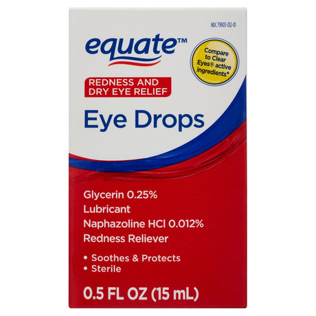 Equate Redness and Dry Eye Relief Eye Drops, 0.5 Fl Oz