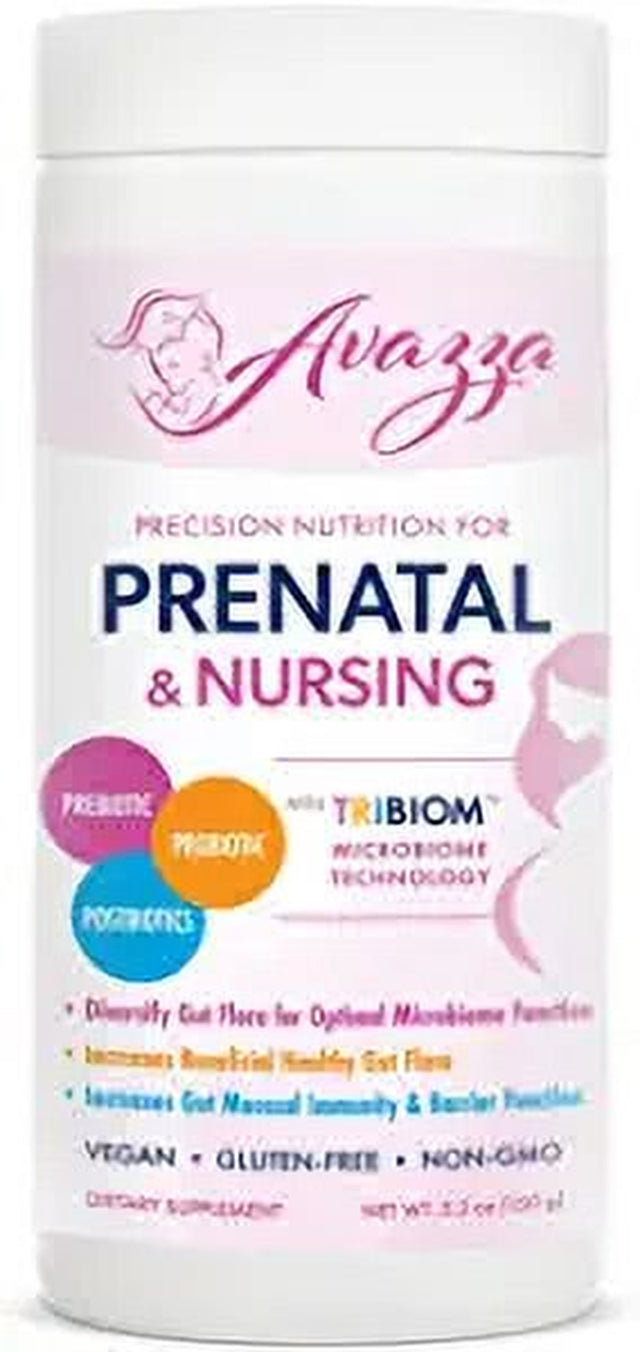 Biom Probiotics Avazza Precision Nutrition for Prenatal and Nursing, Gut Health Formula, Probiotics and Prebiotics for Women, 150G