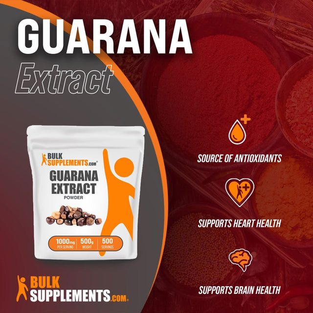 Bulksupplements.Com Guarana Extract Powder, 1000Mg - Guarana for Cognitive Support (500G - 500 Servings)