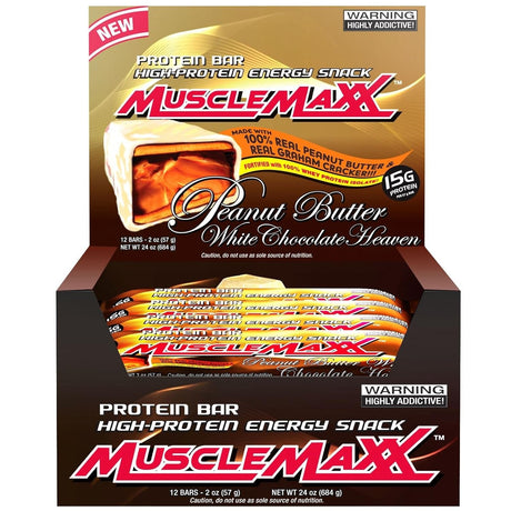 ALLMAX SPORT PROTEIN SNACKBAR, White Chocolate Peanut Butter - Pack of 12 - High-Protein Energy Snack - 14 G of Protein per Bar - with Whey Protein Isolate