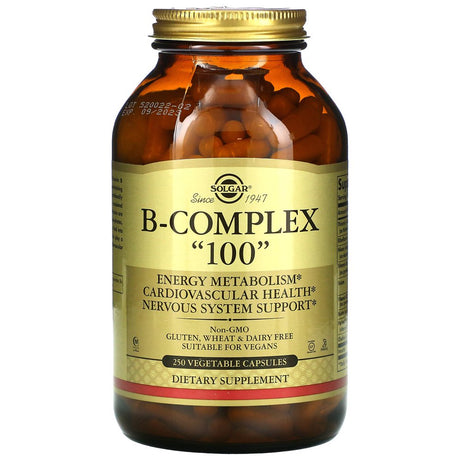 Solgar B-Complex "100" Vegetable Capsules, 250 Ct