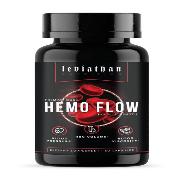 Leviathan Nutrition Hemo Flow | Healthy Blood Pressure, Optimal Heart & Kidney Health - Blood Pressure Supplements for Nitric Oxide & Natural Circulation Support