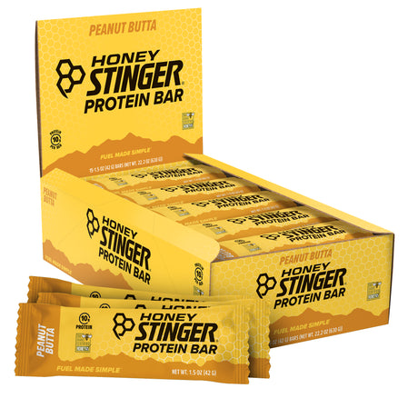 Honey Stinger Protein Bar, Peanut Butta, 10G Protein, 15 Ct