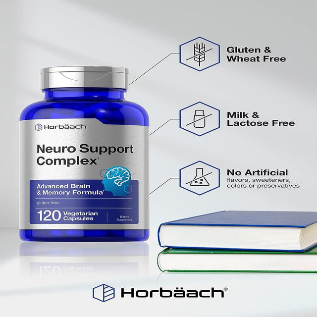 Brain Support Supplement | 120 Capsules | Vegetarian Formula | by Horbaach