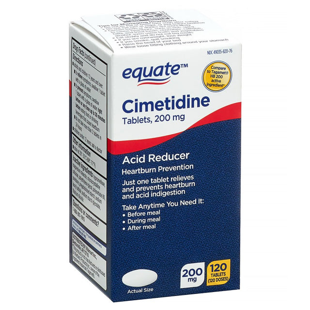 Equate Cimetidine Tablets 200 Mg, Acid Reducer, 120 Ct