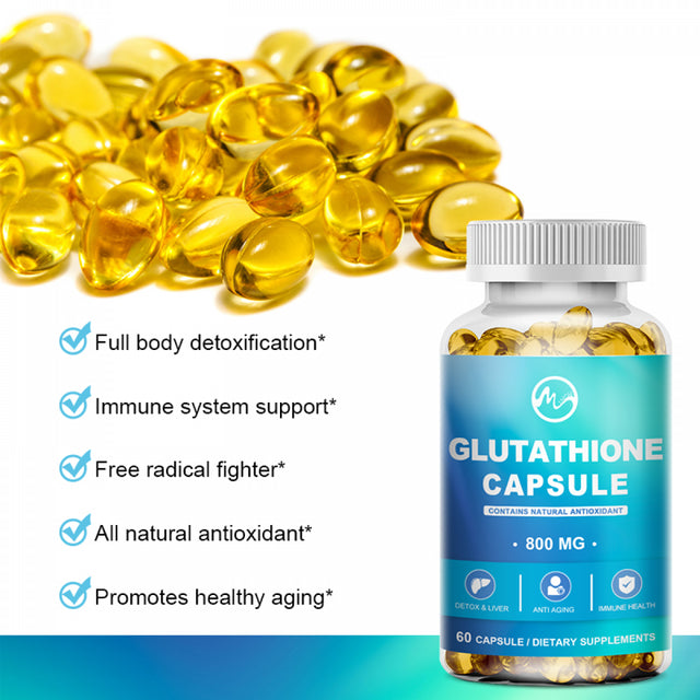 Glutathione by Minch - 800Mg - 60 Softgels - Non GMO - Antioxidant Supplement