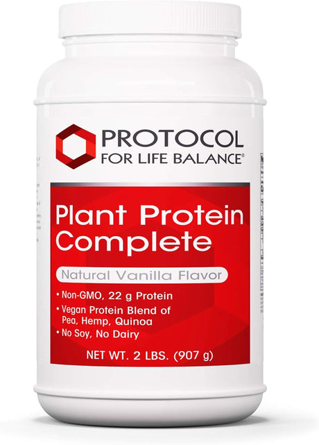 Protocol Plant Protein Complete - Pea, Hemp, and Quinoa Protein Shake - Vanilla - 2 Lbs (907 G)