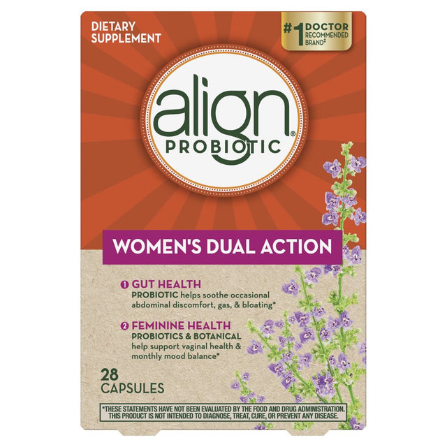 Align Probiotic Women'S Dual Action Capsules, Daily Probiotic Supplement for Feminine Health, 28 Ct