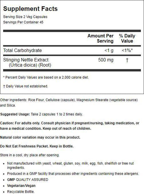 NOW Supplements, Stinging Nettle Root Extract (Urtica Dioica) 250 Mg, Supports Prostate Health*, 90 Veg Capsules