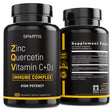 Zinc Quercetin 500Mg with Vitamin C Vitamin D3 Bromelain Immune Support High Potency anti Inflammatory Quercetin Zinc Supplement Immunity Booster ZQV Immune Complex (120-Ct)