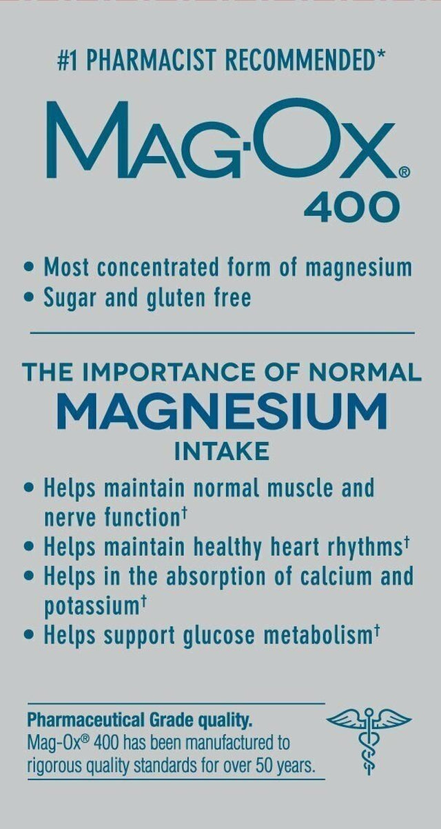 Mag-Ox 400 Magnesium Supplement Tablets - 60 Ct (Pack of 2)