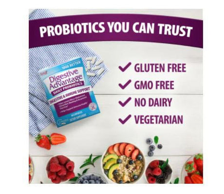 Digestive Advantage Daily Probiotic Capsules, 50 Ct (Pack of 2)