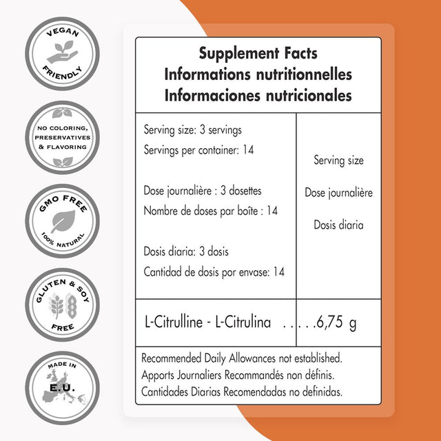 Supersmart - L-Citrulline Powder - Pre Workout Supplement - Muscles Cramps Relief - Energy Booster | Non-Gmo & Gluten Free - 100 G