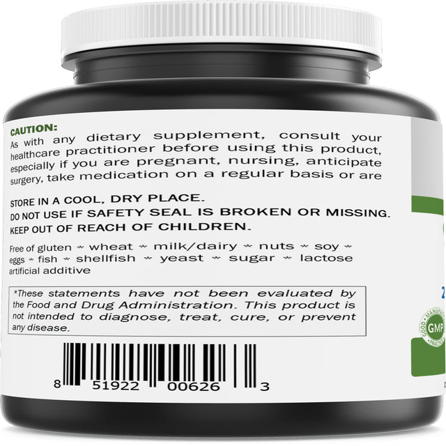 Brieofood Olive Leaf Extract 750 Mg - 20% Oleuropein - Immune Support - 120 Veggie Capsules